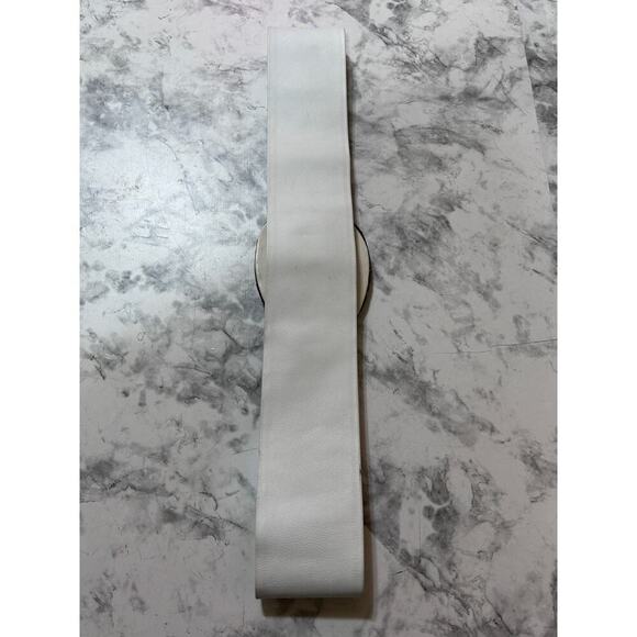 Vintage 70s/80’s Genuine Peacock Feather Leather White Belt O/S ART. 9160 Taiwan - Picture 3 of 9